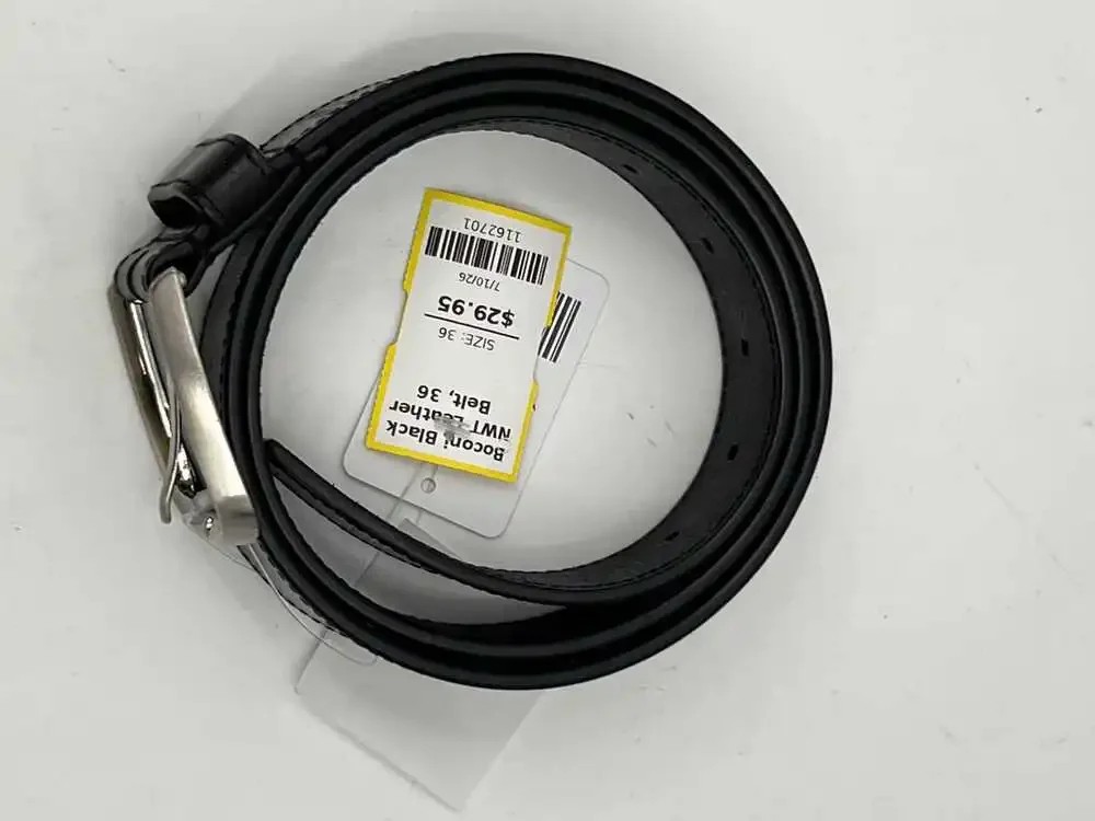 Boconi NWT Black Leather Belt | Men's Regular 36, USA-Made, Business Casual